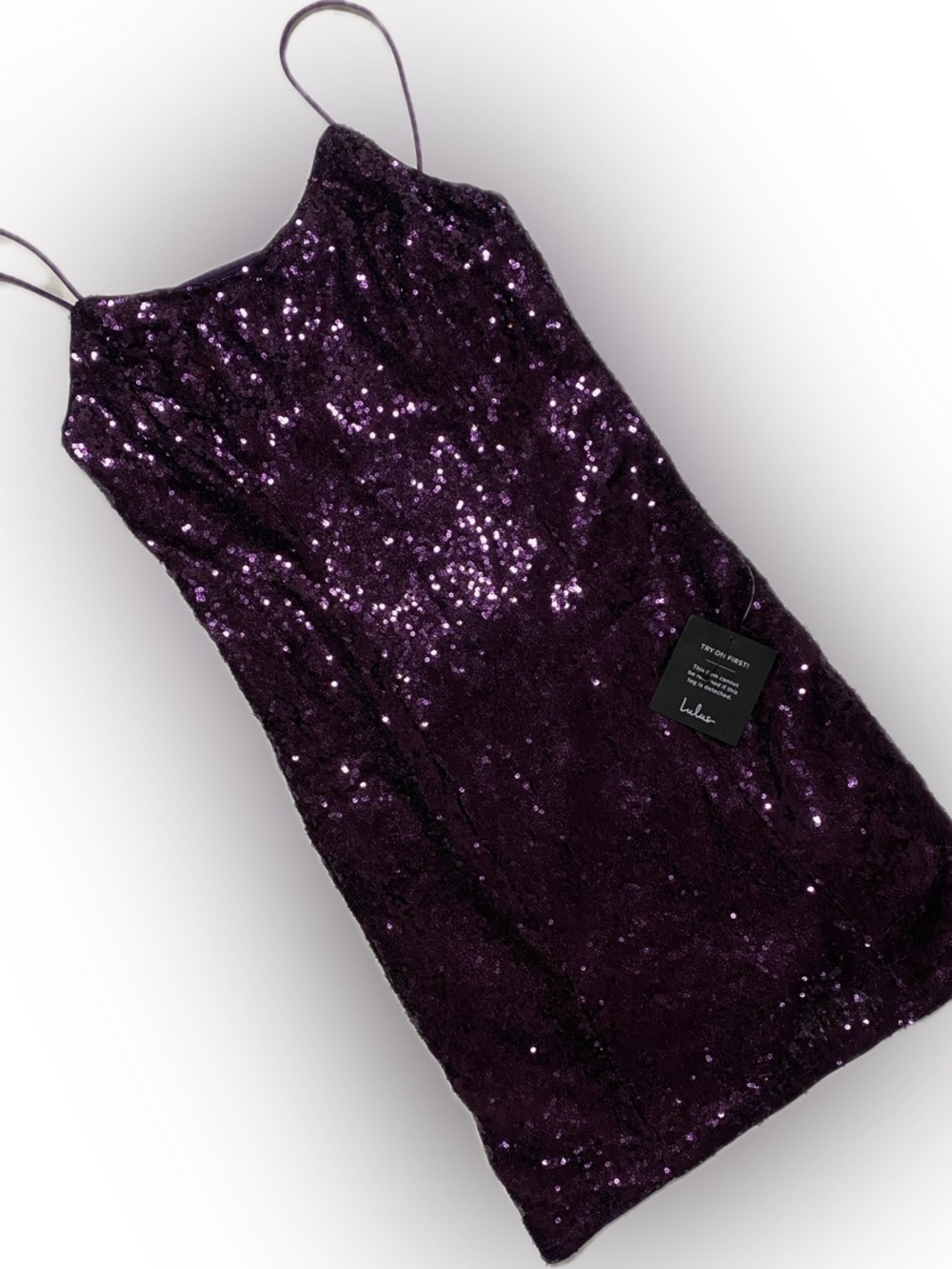 Lulus NWT Purple Sequin Slip Dress S